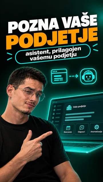 Pozna vaše podjetje — asistent, prilagojen vašemu podjetju